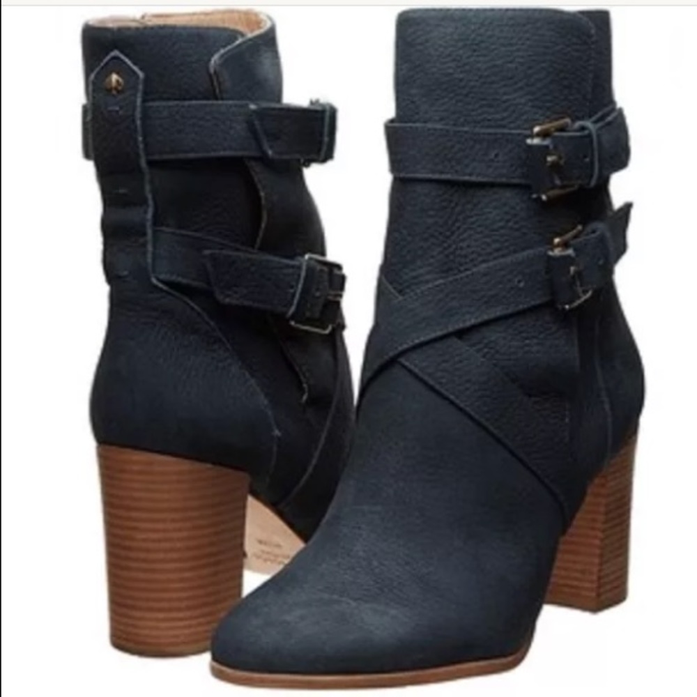 ♠️Kate Spade Blue Suede Lexy Buckle Ankle Bootie